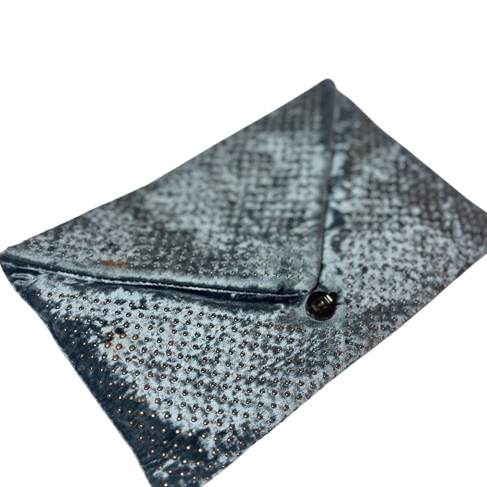 Urban Expressions Blue Studded Velvet Envelope Clutch Bag Y2K 90 Bag Spring Bag‎